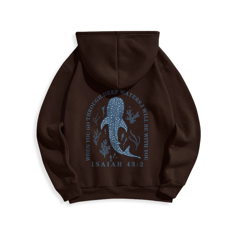 Modern Colored Style Faith Beneath the Waves Fleece Lined Polyester Hoodie