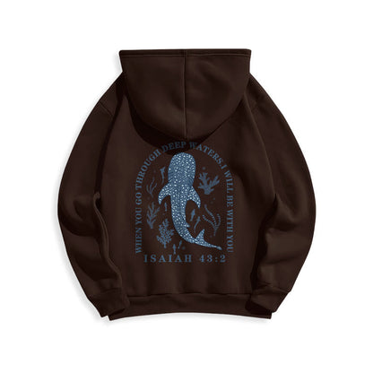 Modern Colored Style Faith Beneath the Waves Fleece Lined Polyester Hoodie