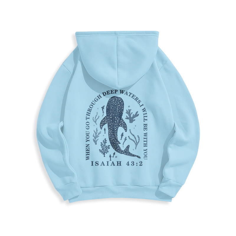 Modern Colored Style Faith Beneath the Waves Fleece Lined Polyester Hoodie