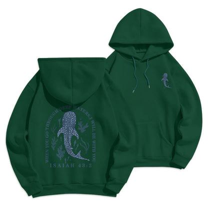 Modern Colored Style Faith Beneath the Waves Fleece Lined Polyester Hoodie