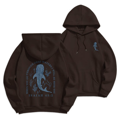 Modern Colored Style Faith Beneath the Waves Fleece Lined Polyester Hoodie