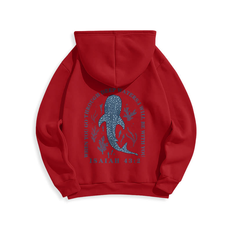 Modern Colored Style Faith Beneath the Waves Fleece Lined Polyester Hoodie
