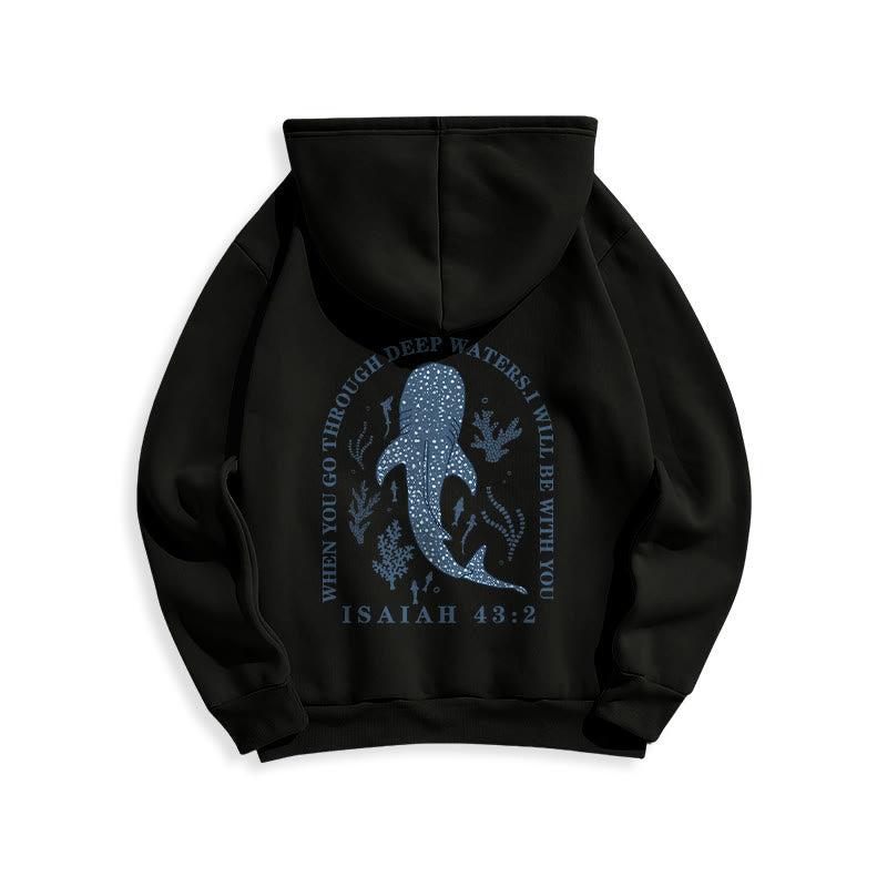 Modern Colored Style Faith Beneath the Waves Fleece Lined Polyester Hoodie