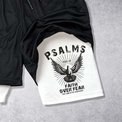 Christianartworkshop Psalms 23:1 Faith Over Fear Eagle Performance Shorts