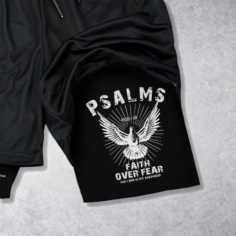 Christianartworkshop Psalms 23:1 Faith Over Fear Eagle Performance Shorts