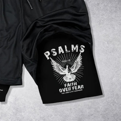 Christianartworkshop Psalms 23:1 Faith Over Fear Eagle Performance Shorts