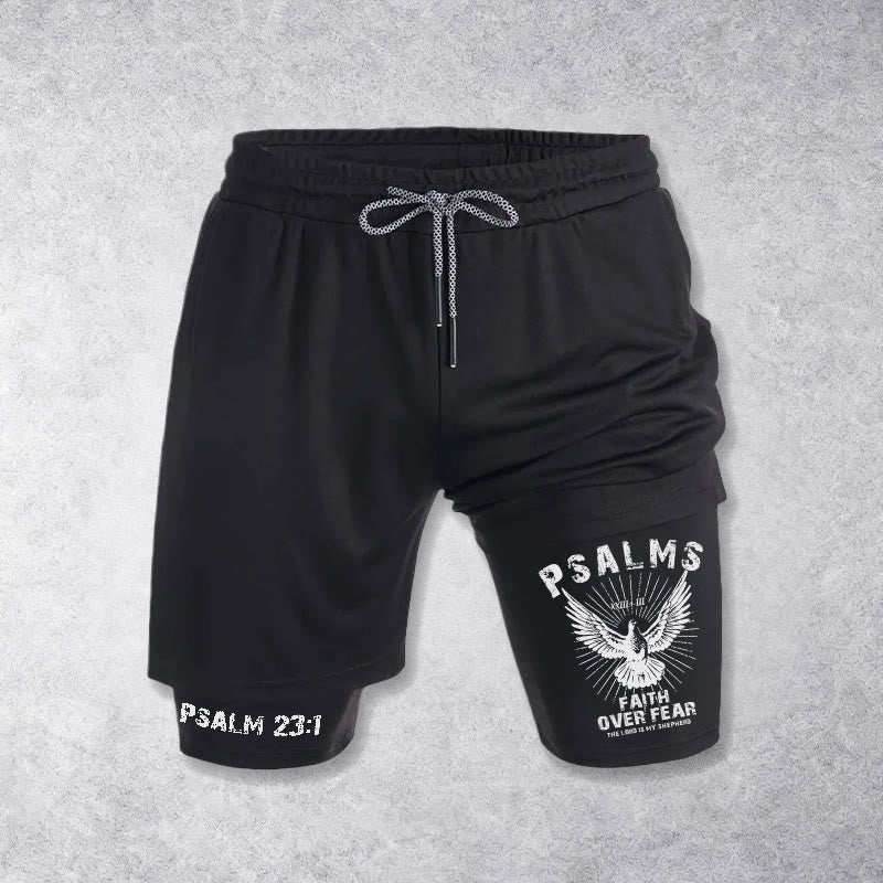 Christianartworkshop Psalms 23:1 Faith Over Fear Eagle Performance Shorts