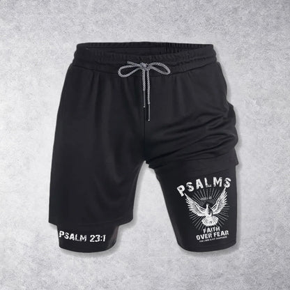 Christianartworkshop Psalms 23:1 Faith Over Fear Eagle Performance Shorts