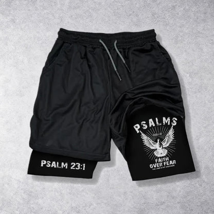 Christianartworkshop Psalms 23:1 Faith Over Fear Eagle Performance Shorts