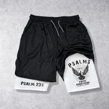 Christianartworkshop Psalms 23:1 Faith Over Fear Eagle Performance Shorts