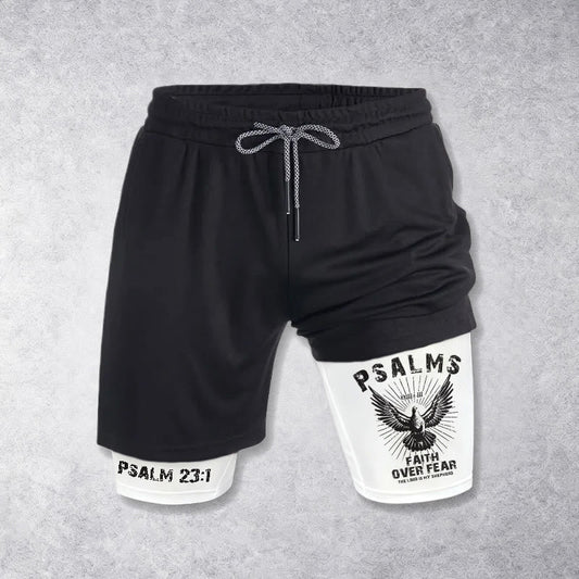 Christianartworkshop Psalms 23:1 Faith Over Fear Eagle Performance Shorts