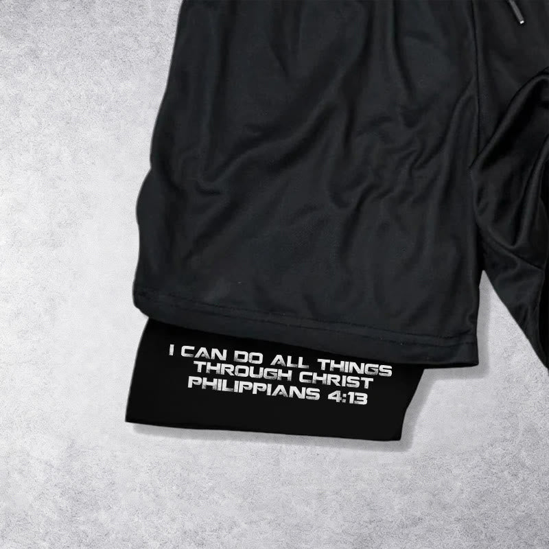 Christianartworkshop Philippians 4:13 I Can Do All Things Through Christ Performance Shorts