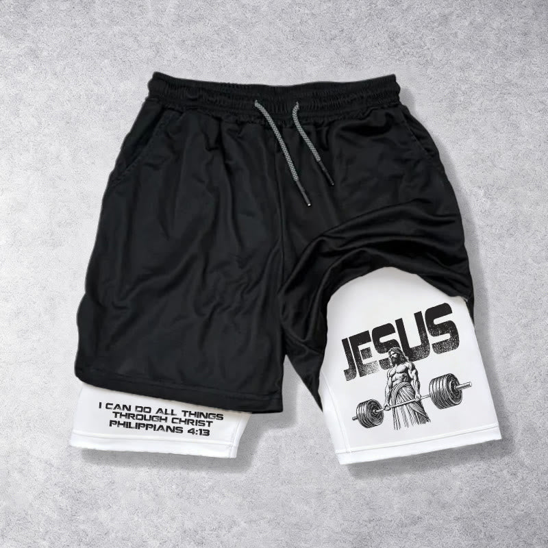 Christianartworkshop Philippians 4:13 I Can Do All Things Through Christ Performance Shorts