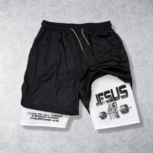 Christianartworkshop Philippians 4:13 I Can Do All Things Through Christ Performance Shorts