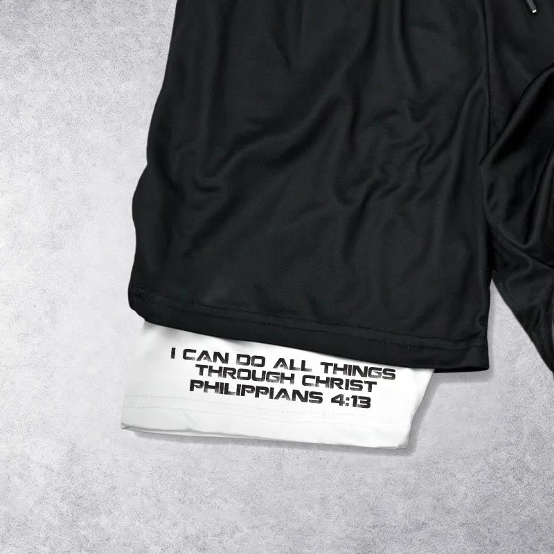 Christianartworkshop Philippians 4:13 I Can Do All Things Through Christ Performance Shorts