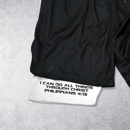 Christianartworkshop Philippians 4:13 I Can Do All Things Through Christ Performance Shorts
