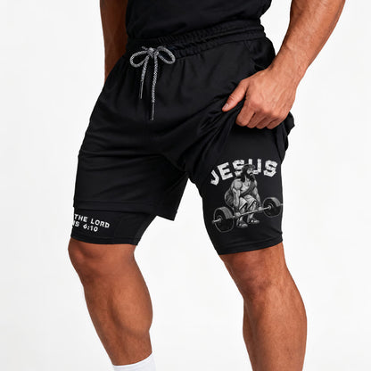 Christianartworkshop Ephesians 6:10 Jesus Weightlifting Performance Shorts