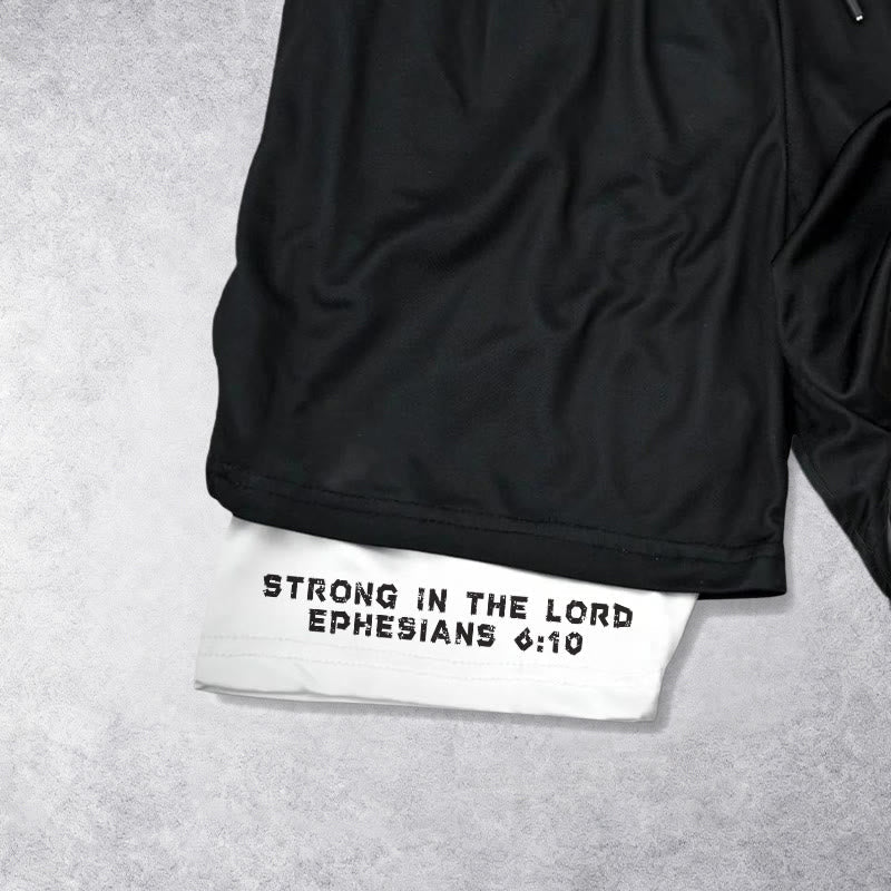 Christianartworkshop Ephesians 6:10 Jesus Weightlifting Performance Shorts