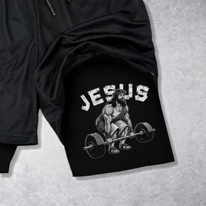 Christianartworkshop Ephesians 6:10 Jesus Weightlifting Performance Shorts