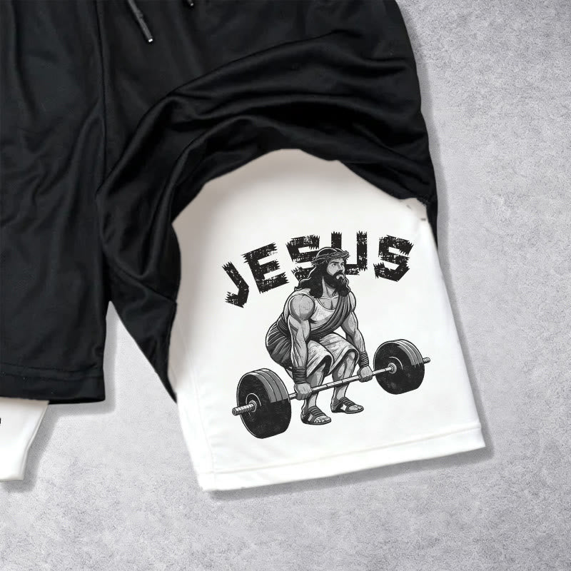 Christianartworkshop Ephesians 6:10 Jesus Weightlifting Performance Shorts