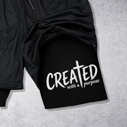 Christianartworkshop Created With A Purpose Cross Performance Layered Shorts