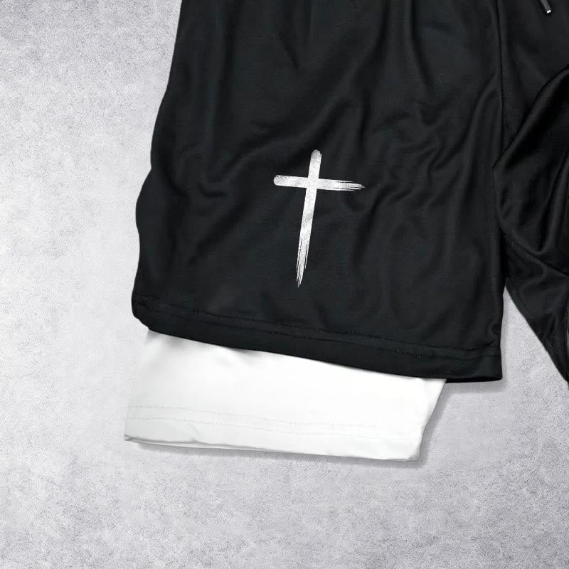 Christianartworkshop Created With A Purpose Cross Performance Layered Shorts