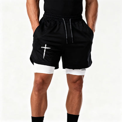 Christianartworkshop Created With A Purpose Cross Performance Layered Shorts