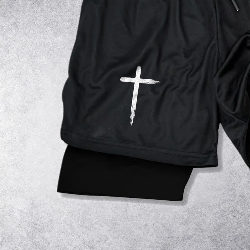 Christianartworkshop Created With A Purpose Cross Performance Layered Shorts