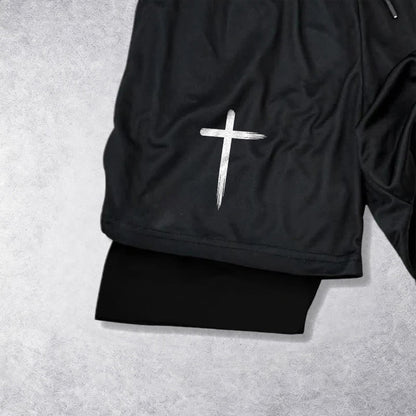 Christianartworkshop Created With A Purpose Cross Performance Layered Shorts