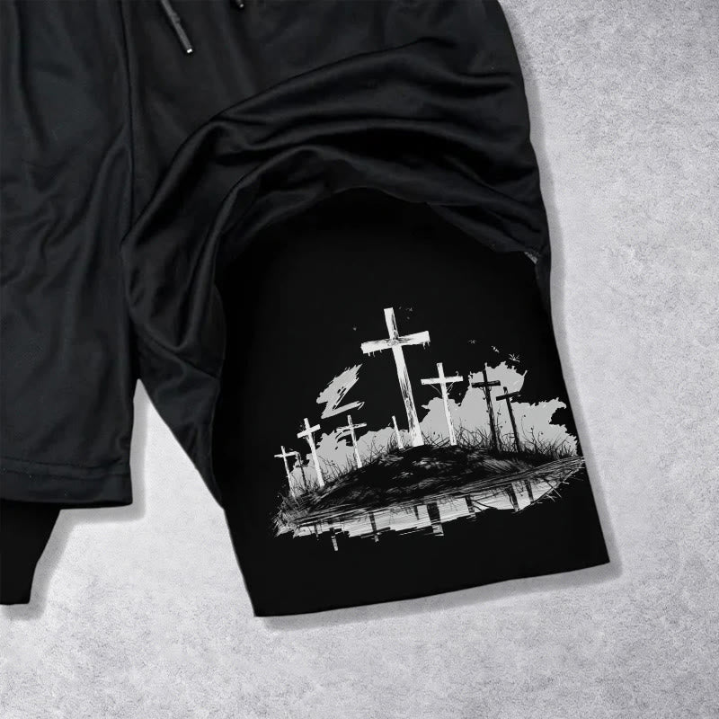 Christianartworkshop Calvary Cross Scene Performance Layered Shorts