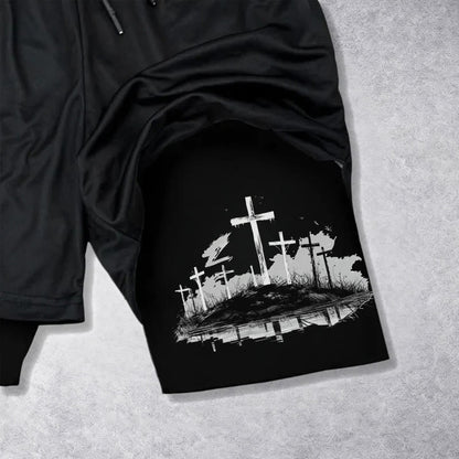 Christianartworkshop Calvary Cross Scene Performance Layered Shorts