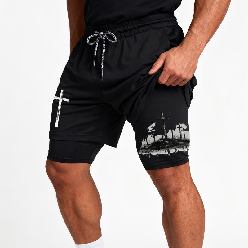Christianartworkshop Calvary Cross Scene Performance Layered Shorts