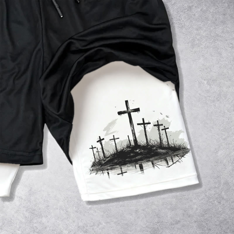 Christianartworkshop Calvary Cross Scene Performance Layered Shorts