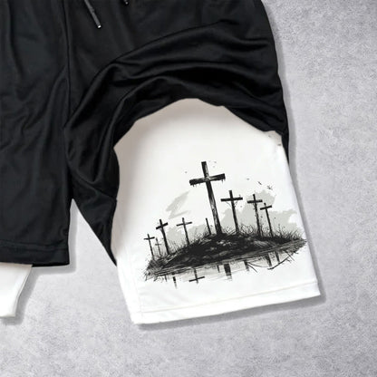 Christianartworkshop Calvary Cross Scene Performance Layered Shorts