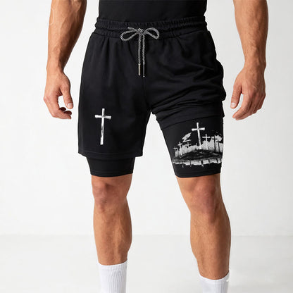 Christianartworkshop Calvary Cross Scene Performance Layered Shorts