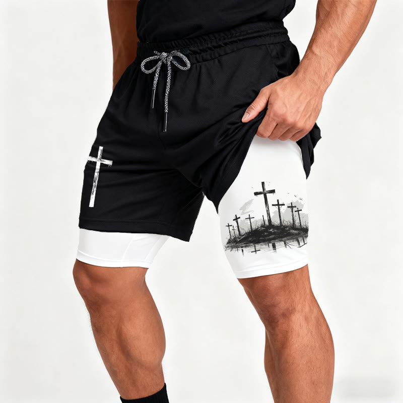 Christianartworkshop Calvary Cross Scene Performance Layered Shorts
