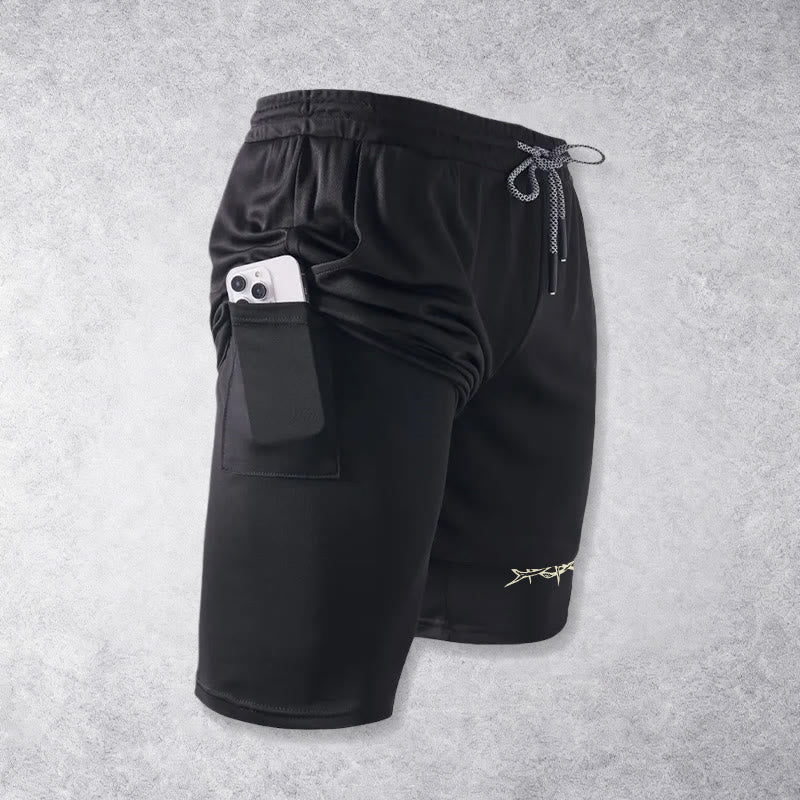 Christianartworkshop Jesus & Crown of Thorns Cross Performance Layered Shorts