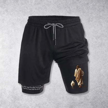 Christianartworkshop Jesus The Good Shepherd Psalm 27:1 Performance Layered Shorts