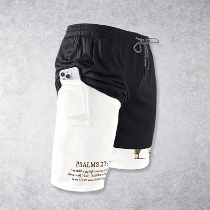 Christianartworkshop Jesus The Good Shepherd Psalm 27:1 Performance Layered Shorts