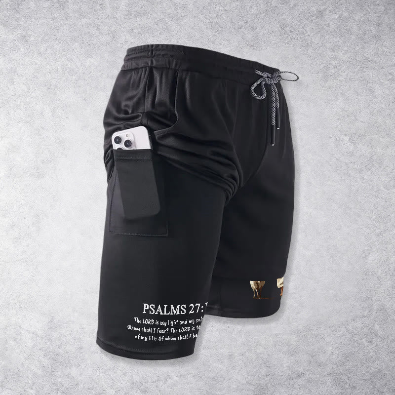 Christianartworkshop Jesus The Good Shepherd Psalm 27:1 Performance Layered Shorts