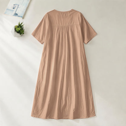 Christianartworkshop Floral & Cross Pattern "Just Pray" Statement V-Neck Short Sleeve Midi Dress
