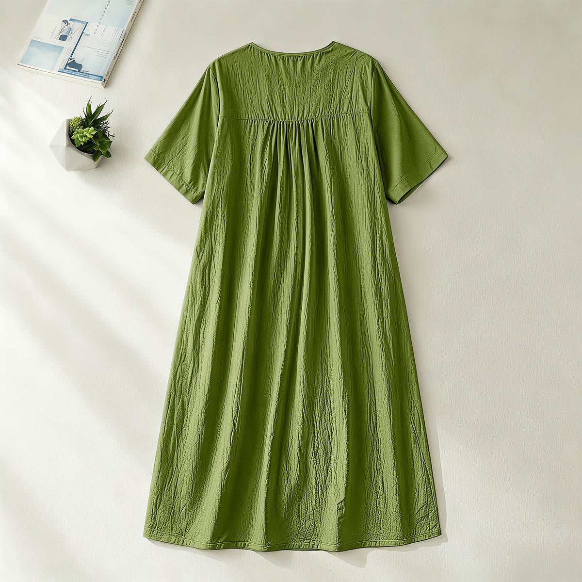 Christianartworkshop "I'm A Project That Keeps Jesus Busy" Bow Detail V-Neck Short Sleeve Midi Dress