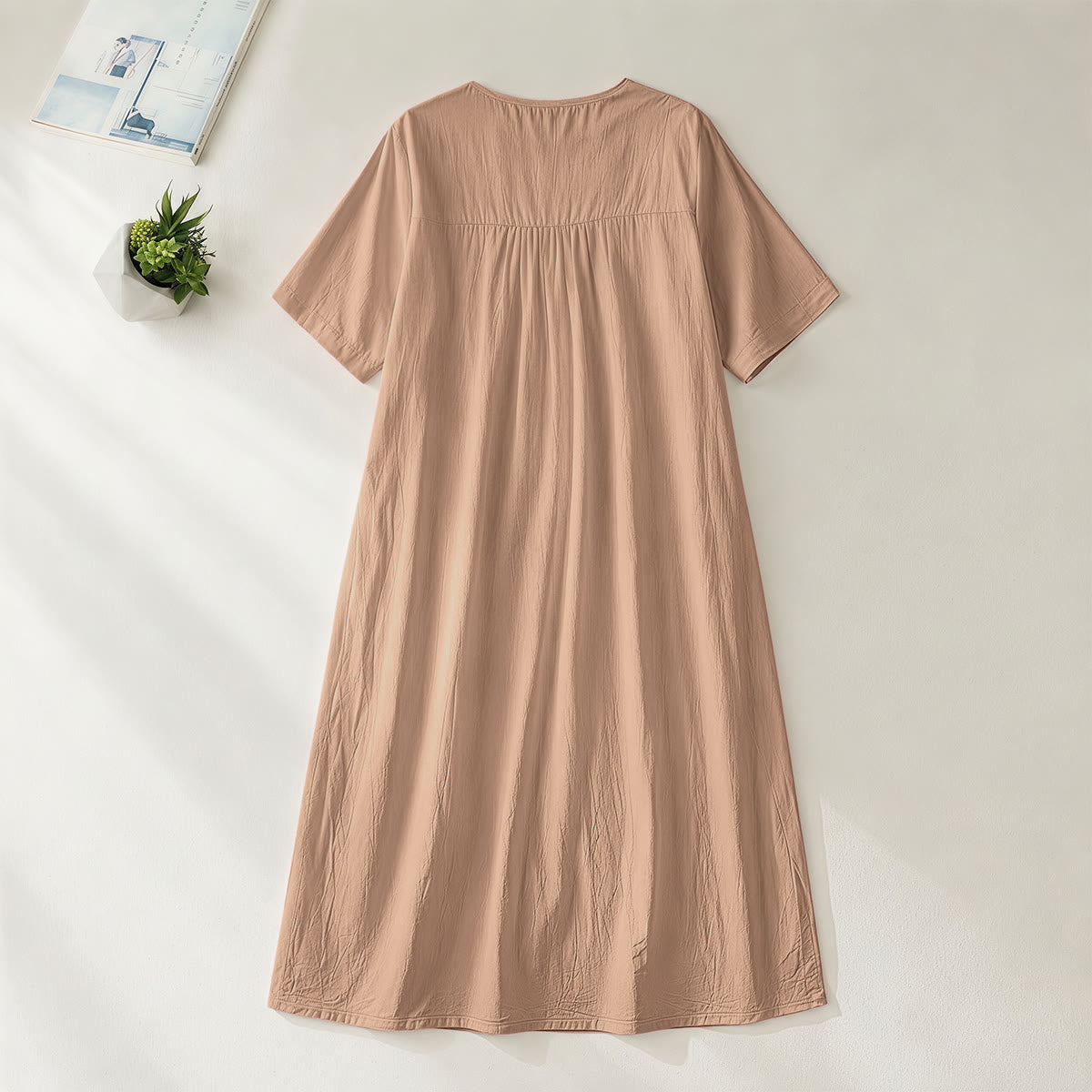 Christianartworkshop Plain Tone Love Scripture Rainbow Heart Slogan V-Neck Casual Midi Dress