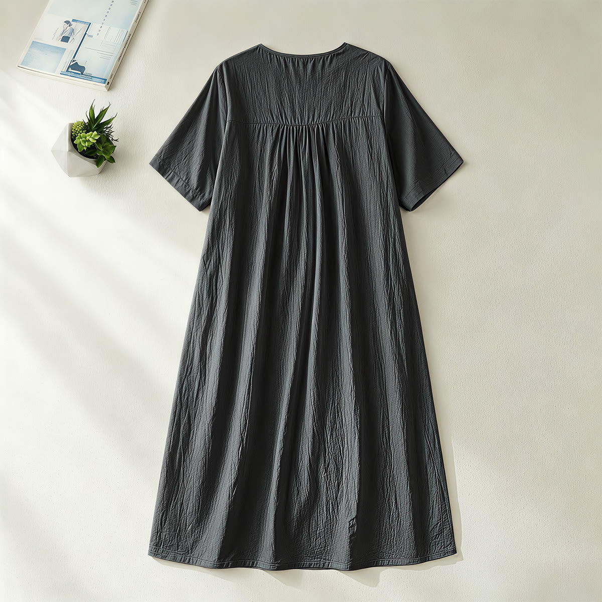 Christianartworkshop Plain Tone Love Scripture Rainbow Heart Slogan V-Neck Casual Midi Dress
