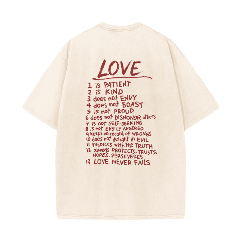 Christianartworkshop "Love Like Jesus" 1 Corinthians 13 Verse Washed Unisex T-Shirt