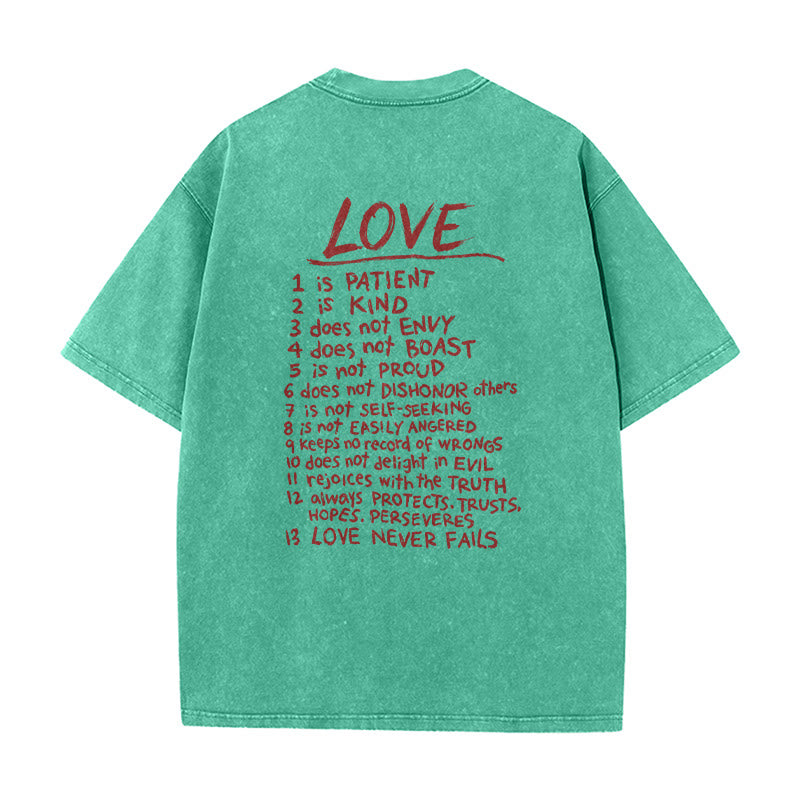 Christianartworkshop "Love Like Jesus" 1 Corinthians 13 Verse Washed Unisex T-Shirt
