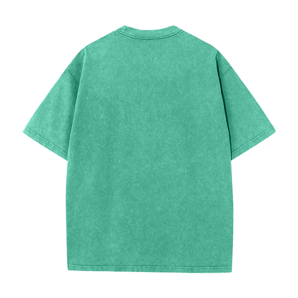 Christianartworkshop Follow Jesus Smile Bow Color Block Letter Washed Unisex T-Shirt