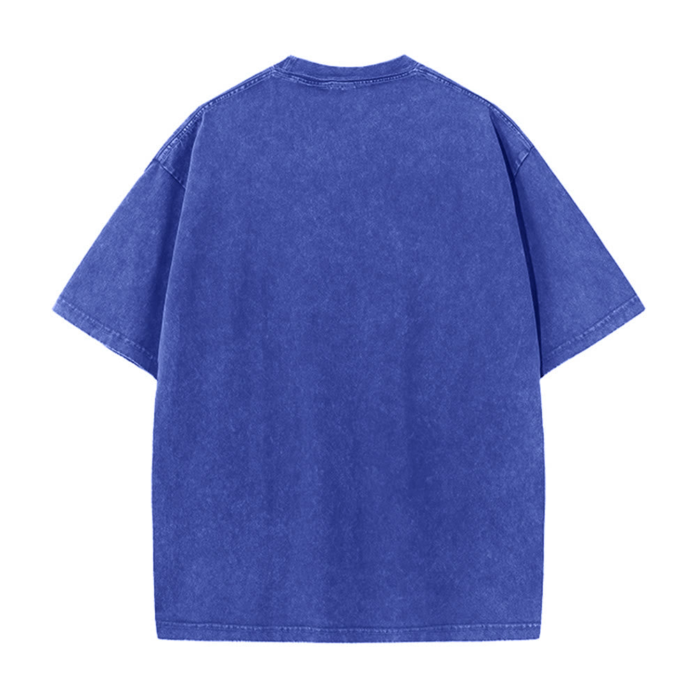 Christianartworkshop Follow Jesus Smile Bow Color Block Letter Washed Unisex T-Shirt