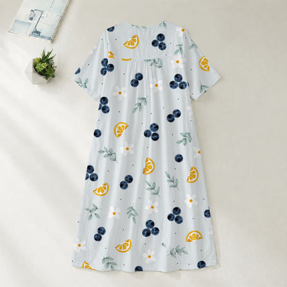 Christianartworkshop Summer Oversized Floral Print Cross Graphic V-Neck Short Sleeve Midi Dress