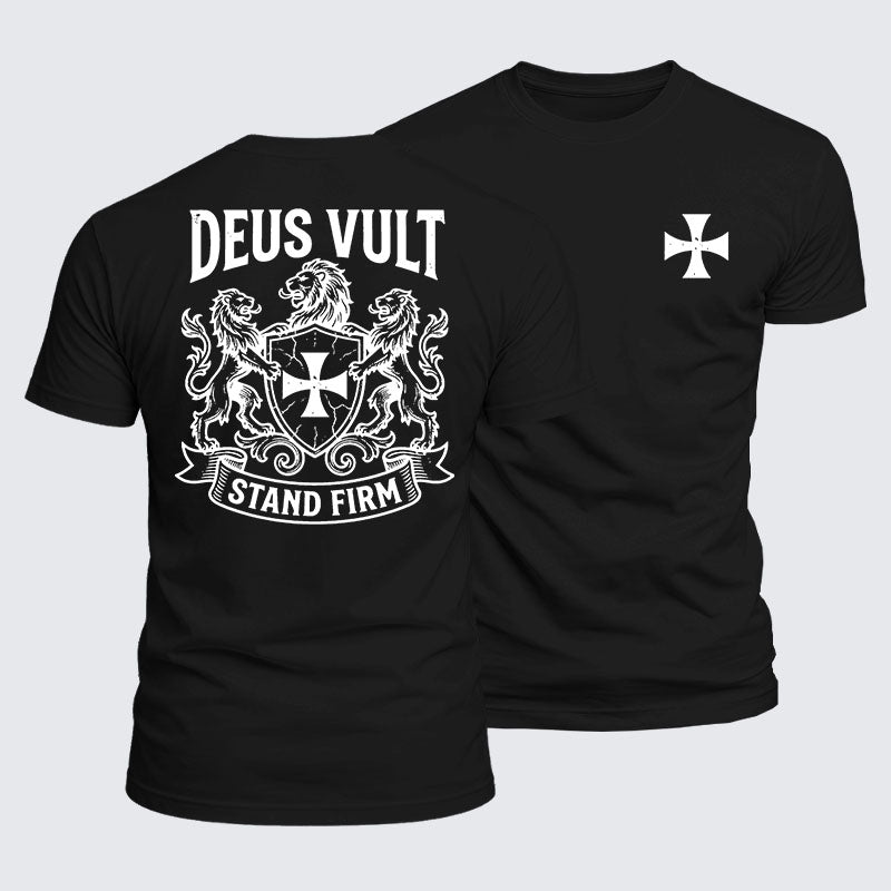 Luxe Mercerized Cotton Tee - Deus Vult  Stand Firm